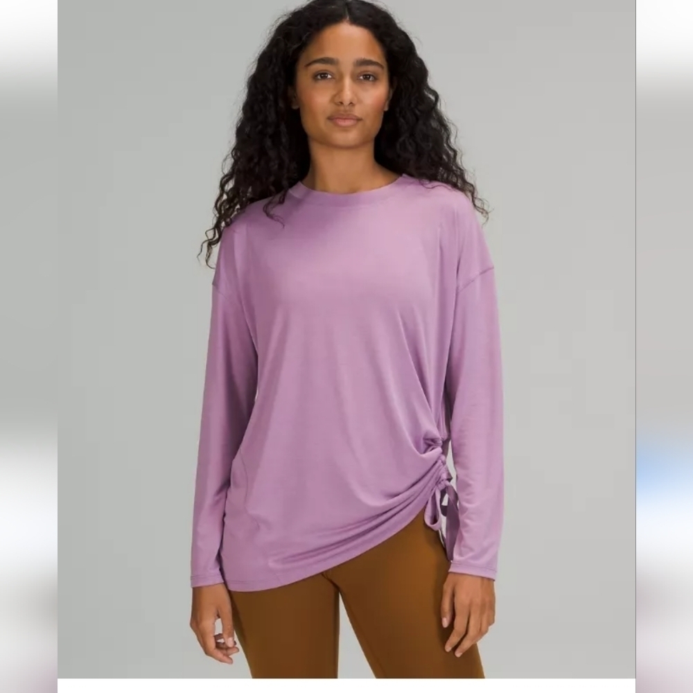 Lululemon women's Side Cinch Long-Sleeve purple crew size 6